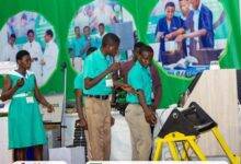 Students of Kpedze SHS showcasing their invention during last year’s contest