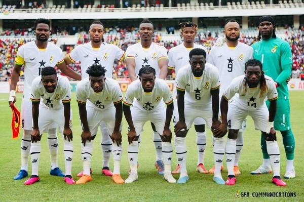 A line-up of the Black Stars