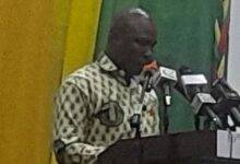Oseadeyor Agyemang Badu ll (inset) speaking at the event
