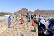 Some of the pilgrims on Mount Uhud