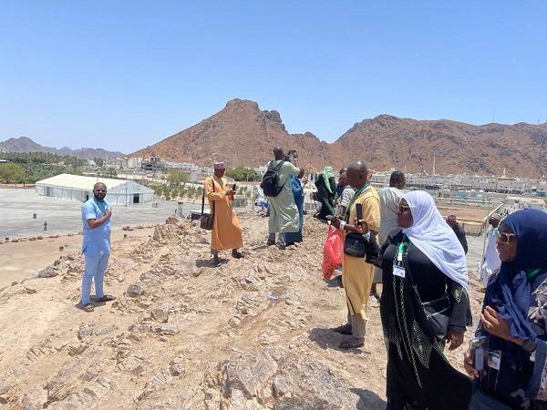 Some of the pilgrims on Mount Uhud