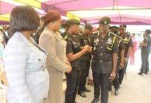 • IGP George Akuffo Dampare interacting with some personnel after the meeting Photo: Anita Nyarko-Yirenkyi