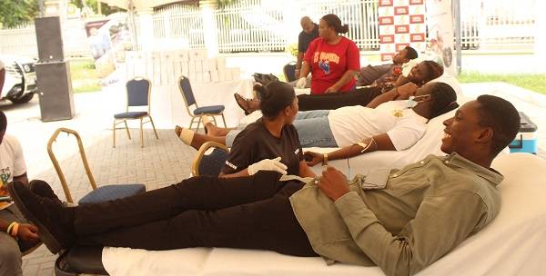 Staff of GTA donating blood during the exercise. Photo. Ebo Gorman