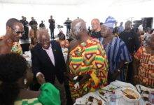 President Akufo-Addo exchanging pleasantries with some of the senior citizens