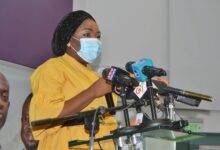 Ms Fatimatu Abubakar (inset) speaking at the programme Photo Victor A. Buxton