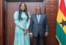 Ms Ogunbiyi, with President Akufo-Addo after the meeting