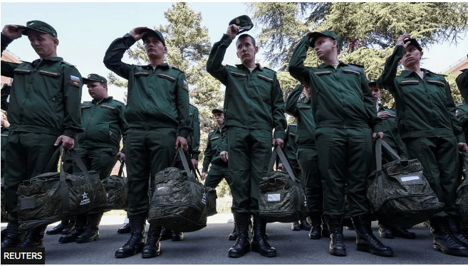 Russian army recruits in Simferopol, Crimea