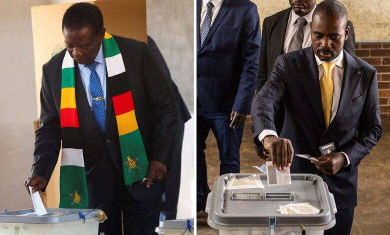 • This is the second time President Emmerson Mnangagwa (L) and Mr Chamisa (R) have faced each other in a presidential race