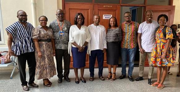 Dr Asafo(fourth from right) and Ms Abonie also (fourth from left) with some lecturers after the programme