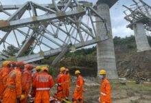 • Scenes from the Sairang bridge collapse