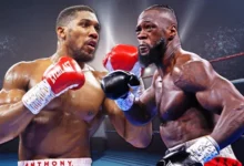 Anthony Joshua (left) and Deontay Wilder ready to lock horns