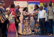 • Ms Owusu-Ahenkorah (fourth from right) receiving her award