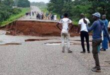 The Wa-Kumasi Highway that was cut off after the rains