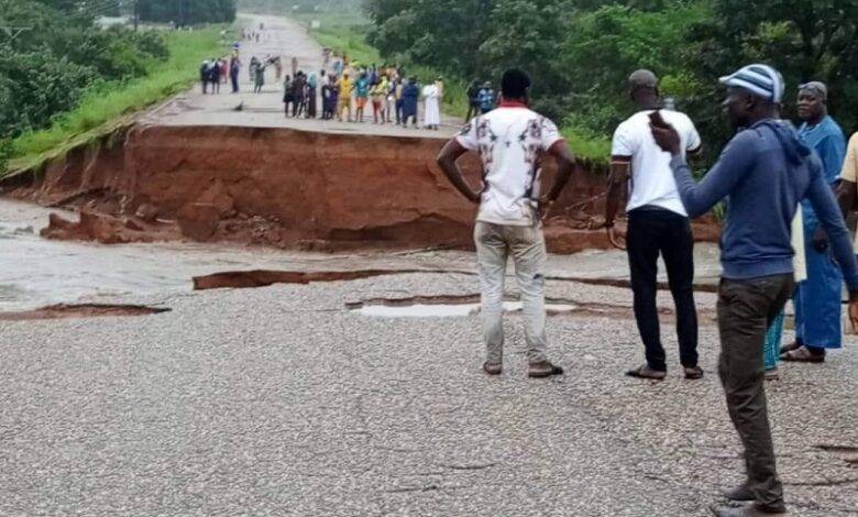 The Wa-Kumasi Highway that was cut off after the rains