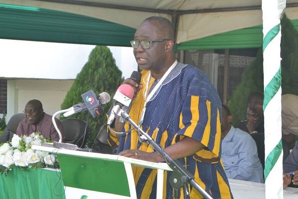 • Mr Yaw Frimpong Addo (inset) speaking at the programme Photo: Victor A. Buxton