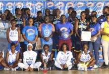 Ghana Basketball Association (GBA) executives with members of the After7 Basketball Club, Braves and Police teams.