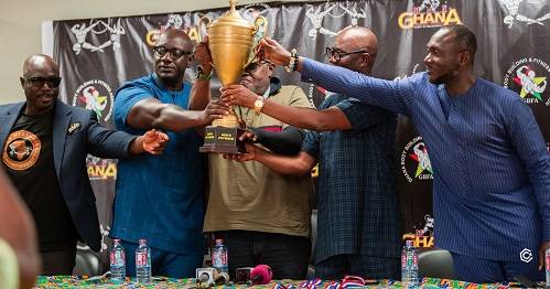 • Mr Bawa (second right) joins executives of the GBFA and organisers to unveil the ultimate trophy