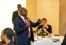 Mr. Jacob Brobbey, Head of Global Markets, CIB speaking at the event