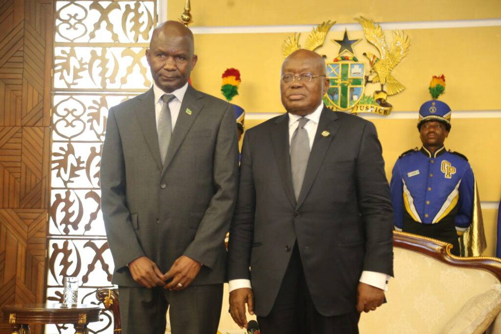President Akufo-Addo with David Mahongo, Zambian Ambassador  to Ghana  