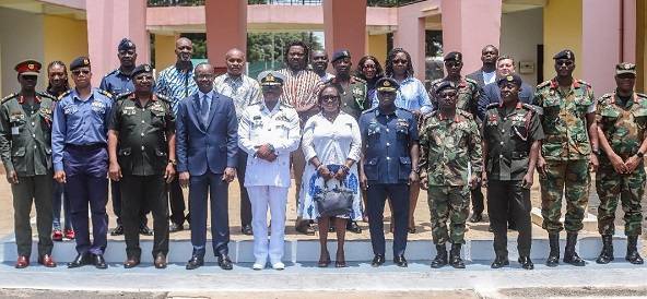 Vice Admiral Seth Amoama(fifth)from left with other officers. Photo Nii Otoe Bruce-Tagoe