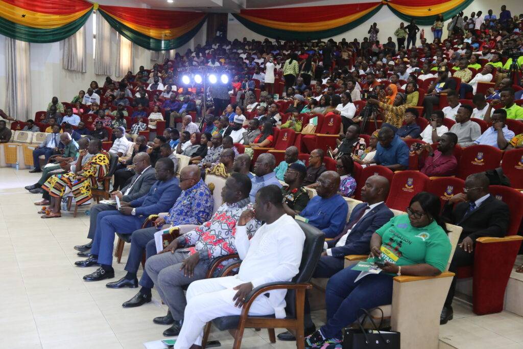 •
President Akufo-Addo and dignitaries with a section of the youth at the launch