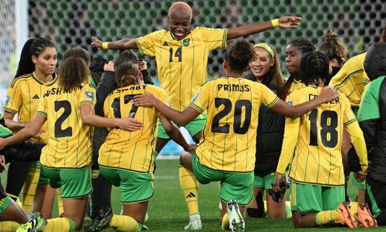 Some members of the Reggae Girlz at the Women's World Cup