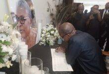 Mr Bagbin signing the book of condolence