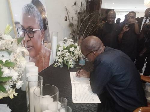 Mr Bagbin signing the book of condolence
