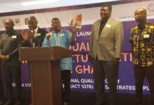 • Dr John Hopkins Asiedu (second from right) launching the document