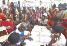 Eligeble voters being registered at one of the centres during the exercise
