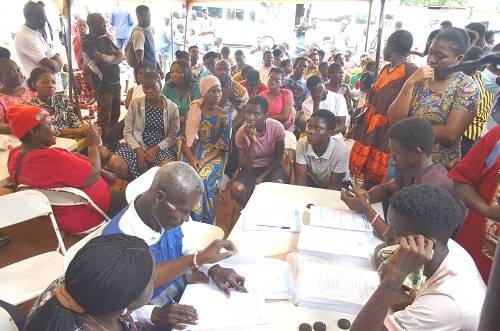 Eligeble voters being registered at one of the centres during the exercise
