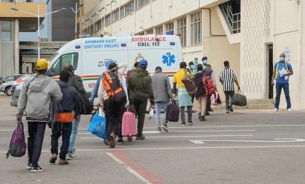 Some returnees at the Kotoka International Airport