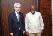 President Akufo-Addo (right), with Hee-Sung Yoon, Chairman, and President of Korea Eximbank after a meeting at the Jubilee House