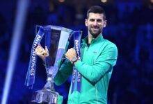 Novak Djokovic with his trophy