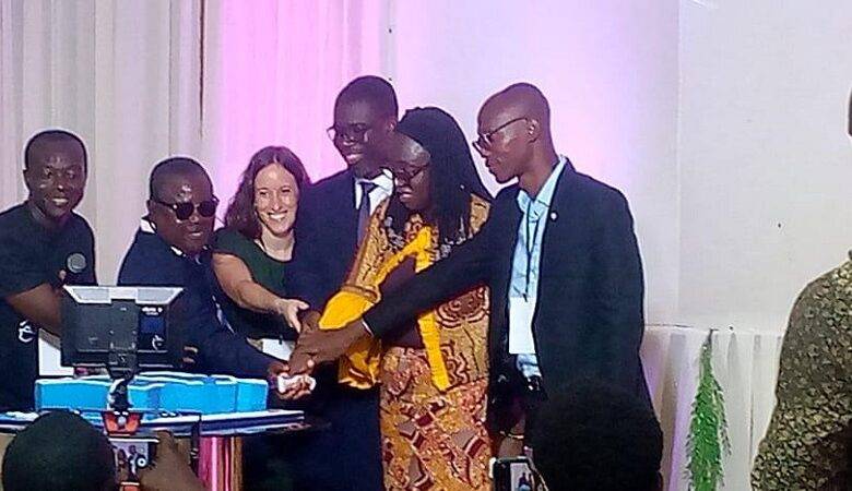 • Mrs Twum-Ampofo (second from right) and officials of KTU and GIZ cutting the cake to launch the programme