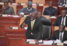 • Dr Cassiel Forson making a statement in Parliament yesterday Photo: Nii Otoe Bruce-Tagoe