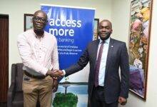 Mr Olatunji(right) in a handshake with Mr Darkwa after the event