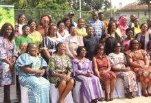 Mrs Mamle Andrews (seated fifth from right) with the FAWE members after the programme. Photo. Ebo Gorman