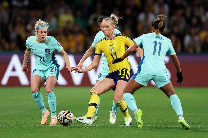 • A scene from the match between Australia and Sweden at the last edition