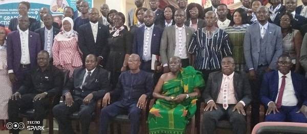 • Nana Prah Agyensaim VI (seated middle) with the other dignitaries, inductees and graduands
