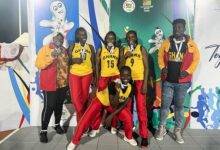 • The 3x3 team with their officials after the medal presentation