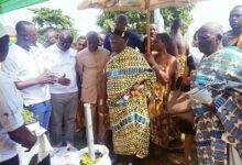 • Chief of Okyerekrom, Kwaku Ababio, with other dignitaries during the Open Day