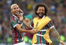 • Marcelo (right) joined by a colleague to celebrate the win