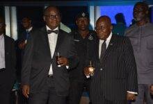 • President Akufo-Addo (right) with Dr Addison at the cocktail positive
