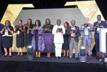 • Mr Ofori-Atta (fourth from right) launching the strategic plan