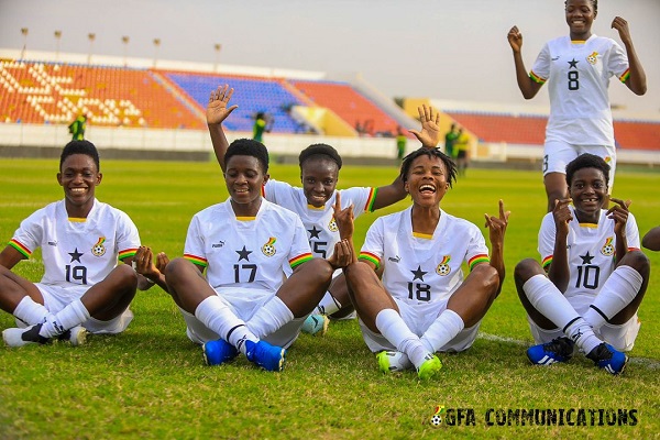 • Black Princesses players celebrating the win over Senegal