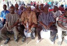 Chiefs and elders of the Nayagenia community during the homecoming event