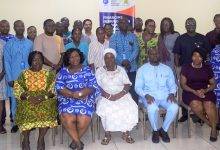 • Elizabeth Ofosu-Agyare (seated first on the left) and Cecilia Sanoo (seated second on the left) with stakeholders at the programme. Photo: Stephanie Birikorang
