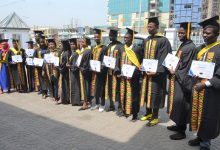 • Some of the graduands with their certificates Photo: Godwin Ofosu-Acheampong