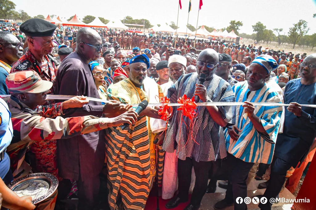 • Dr Bawumia (middle) with other dignitaries cutting the tape to officially open the training school